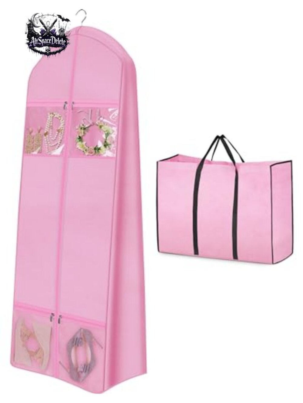 70" Wedding Dress Garment Bag with Bride Tote & 4 Pockets